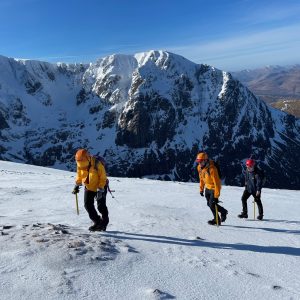 Group on winter mountain