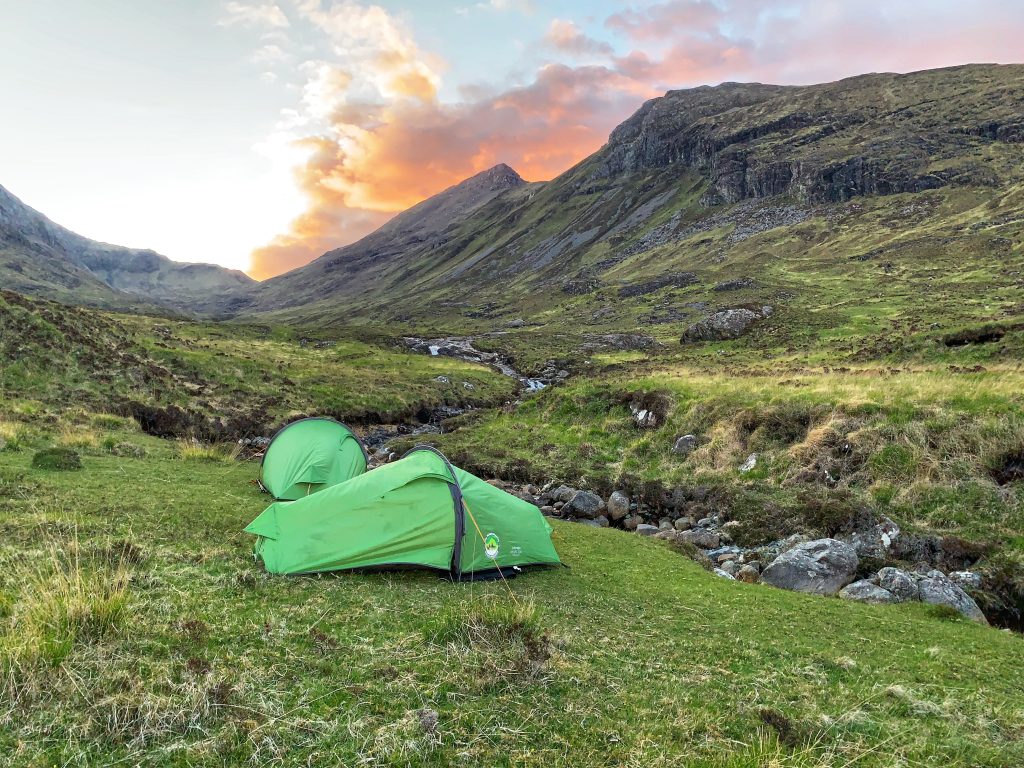 mountain wild camp sunrise