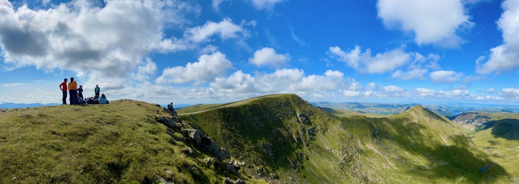 Mountain ridge views with blue sky