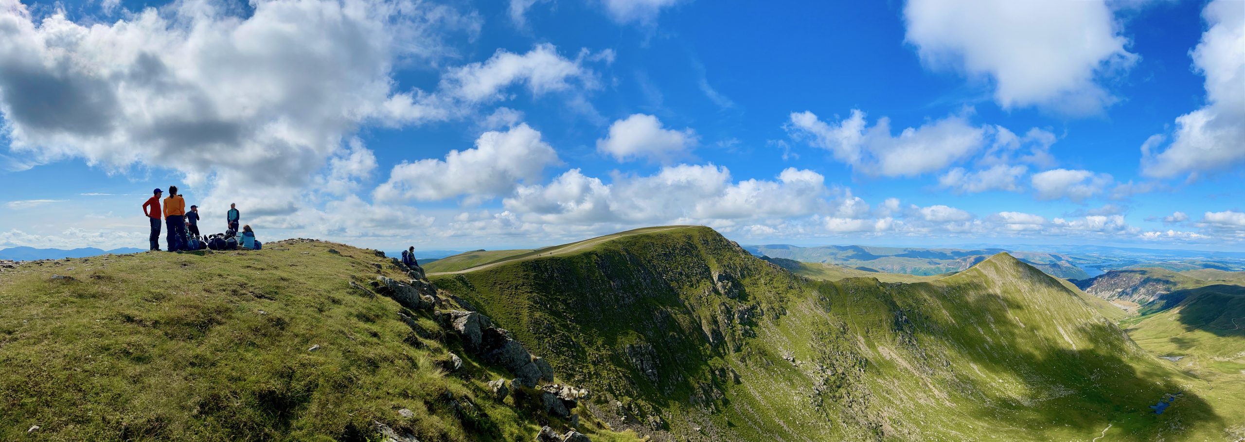 Mountain ridge views with blue sky