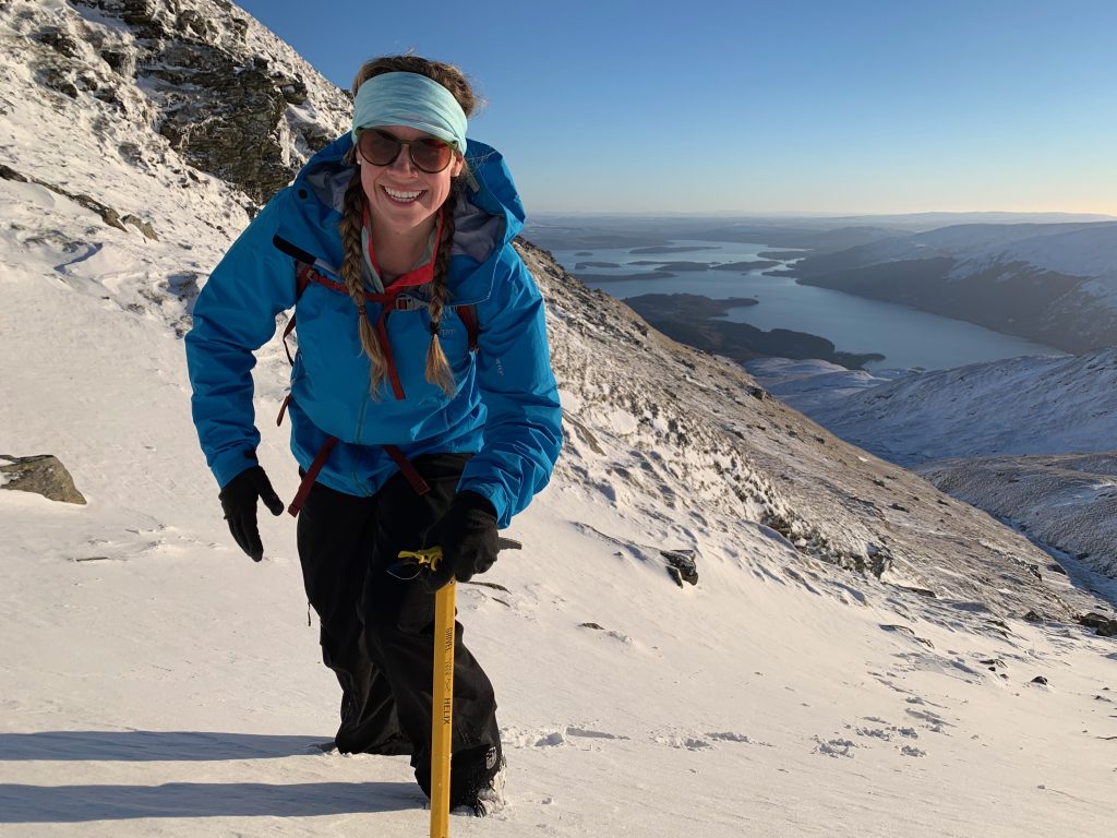winter hike and lake